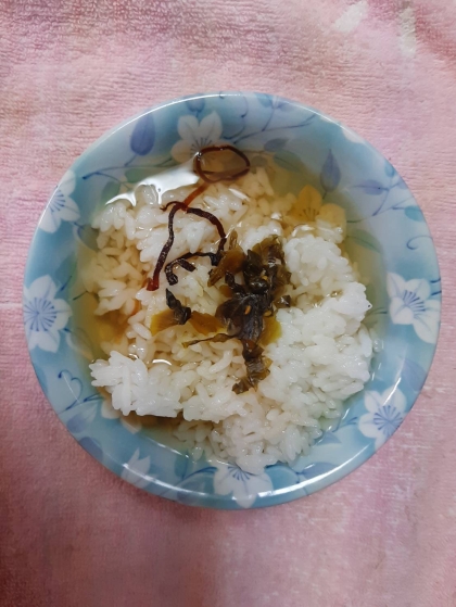 高菜でお茶漬け