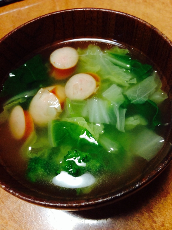 白菜とブロッコリーのコンソメスープ