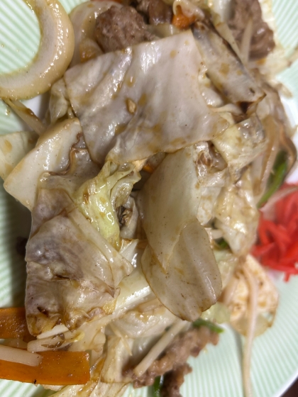 豚肉とキャベツとチンゲン菜のオイスターソース炒め