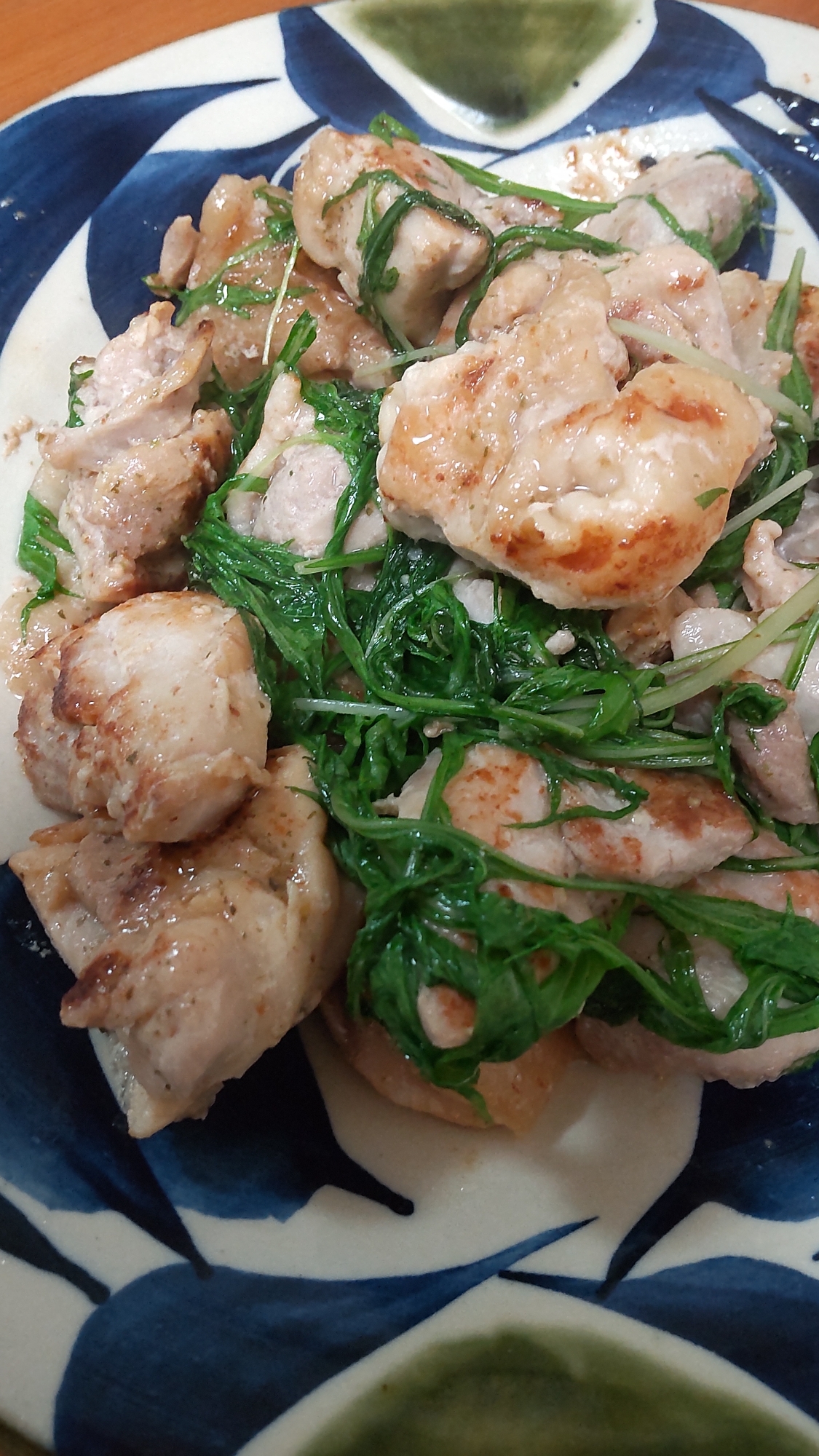 マジックソルトde鶏もも肉と水菜のさっぱり炒め☆