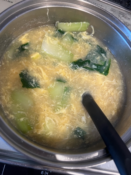 チンゲン菜と卵の中華スープ