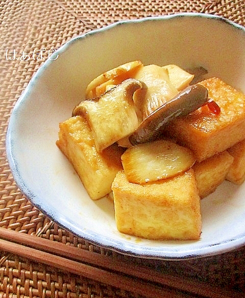 厚揚げとエリンギの焼き肉のたれ炒め