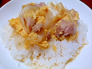 新玉ねぎで親子丼