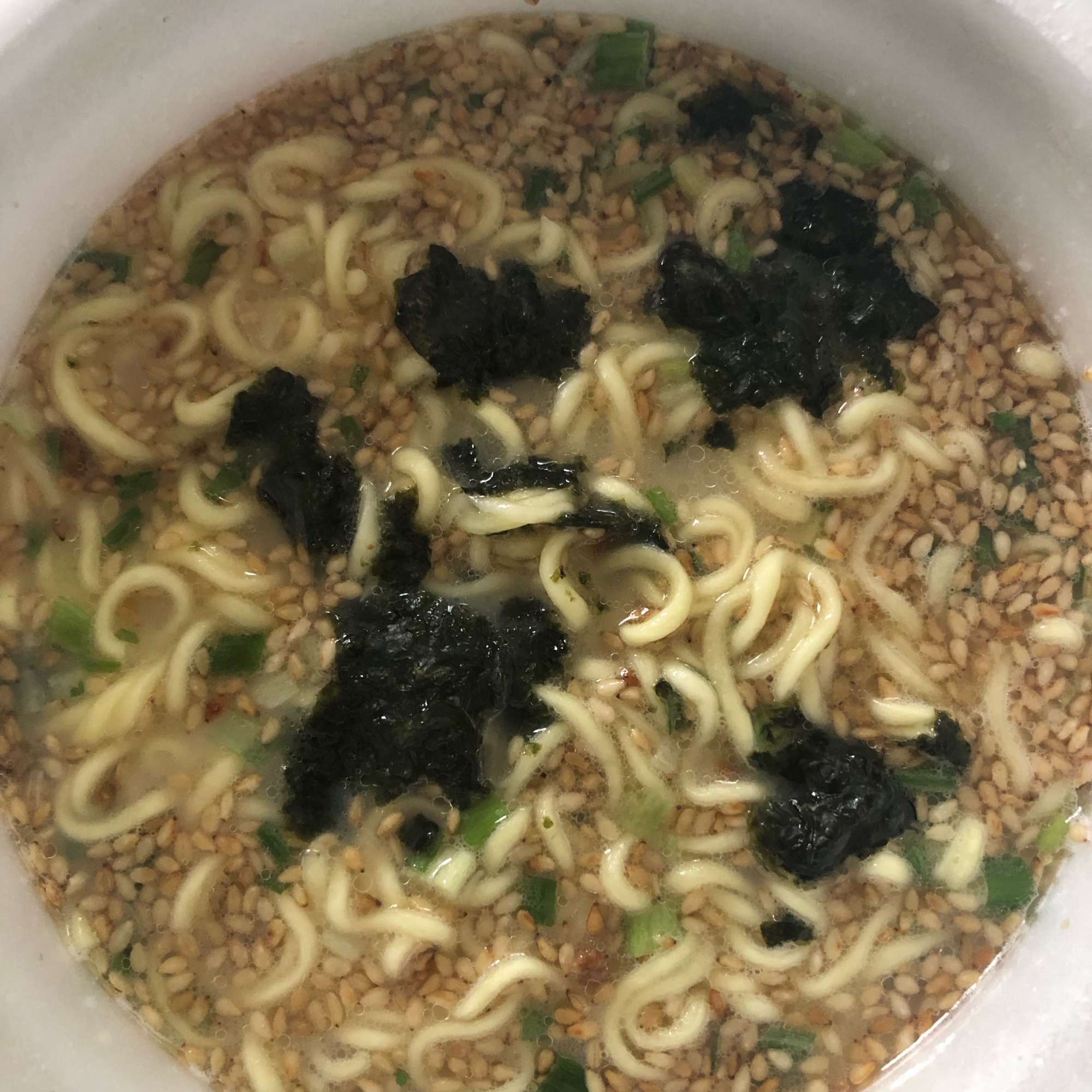 ネギとゴマと海苔のラーメン