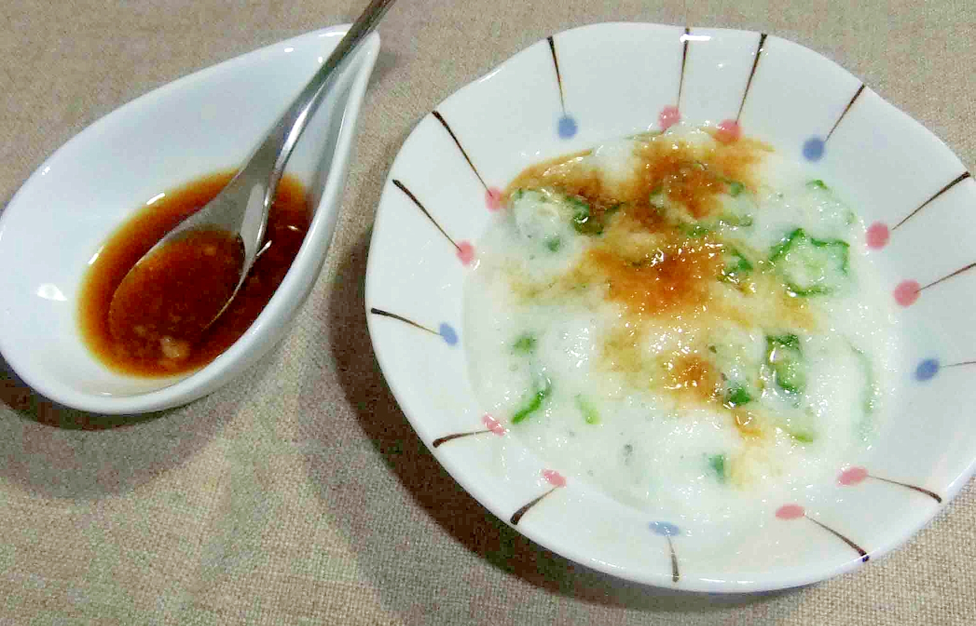 山芋とオクラ　生姜醤油和え