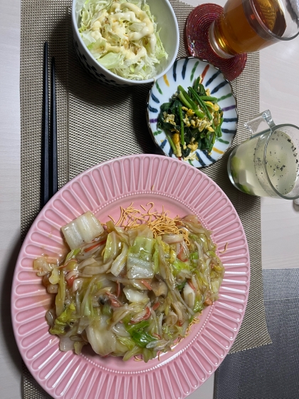 シーフードミックスで皿うどん