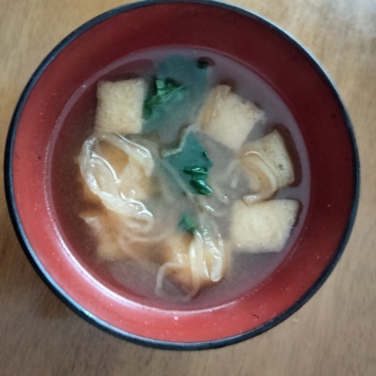 切り干し大根と小松菜と油揚げのお味噌汁