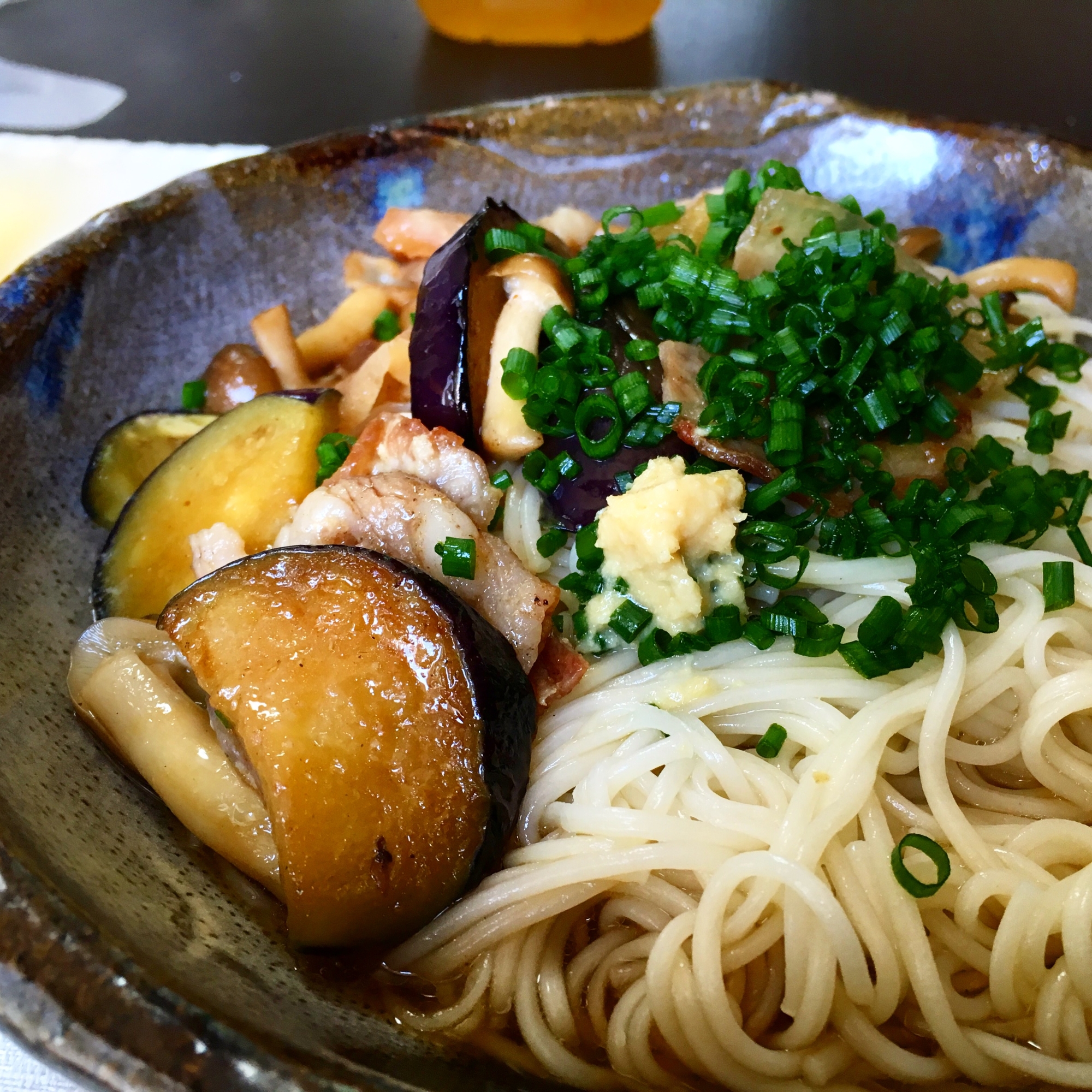 茄子豚ダレ素麺