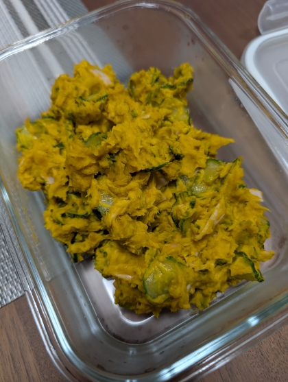 南瓜の煮物リメイク！南瓜サラダ♪卵入り