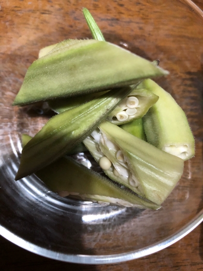 綺麗な夏野菜・赤オクラの即席漬け