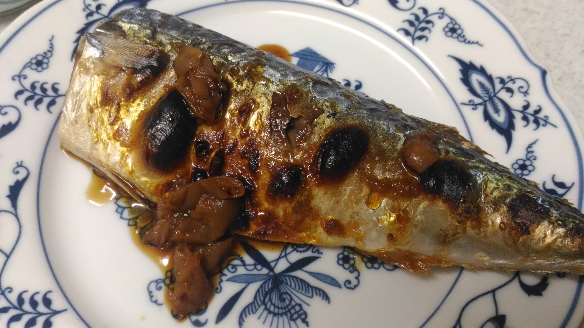 鯖の梅ポン酢掛け