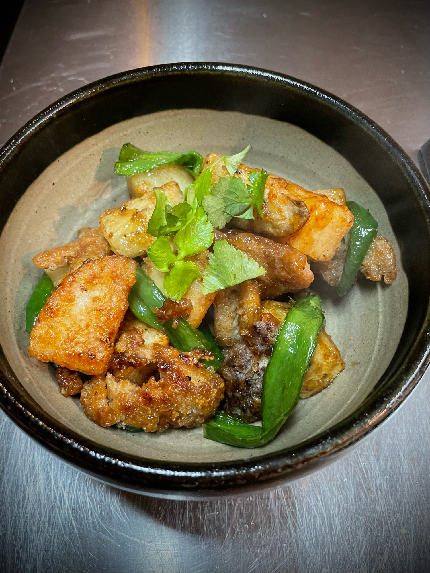 しっかりおかず♪山芋と鶏肉のオイスターソース炒め