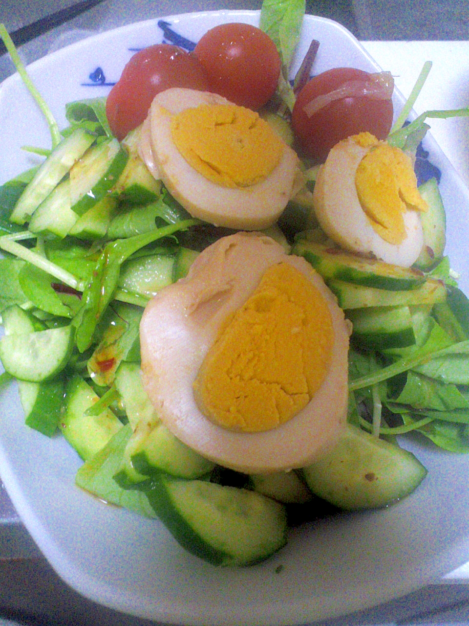 栄養満点♪煮卵のヘルシーサラダ