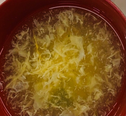 えのき茸と豆苗の中華風かき卵スープ