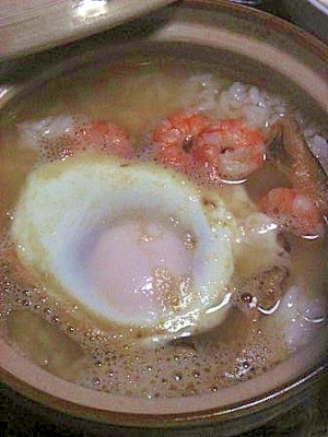 あったまる　卵とエビの雑炊