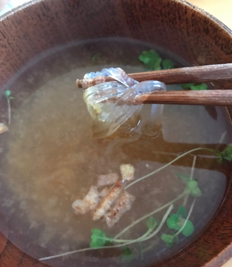 春雨とスプラウトの味噌汁