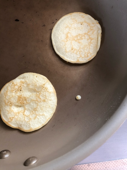 真っ白いおいしいおいしいパンケーキができました！ごちそうさまでした♩