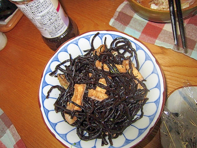 浅蜊と海老と烏賊油揚げのひじき煮