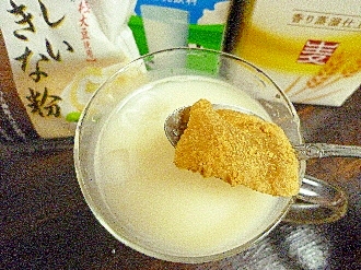 アイス♡蕨餅入♡黄粉ミルク酒