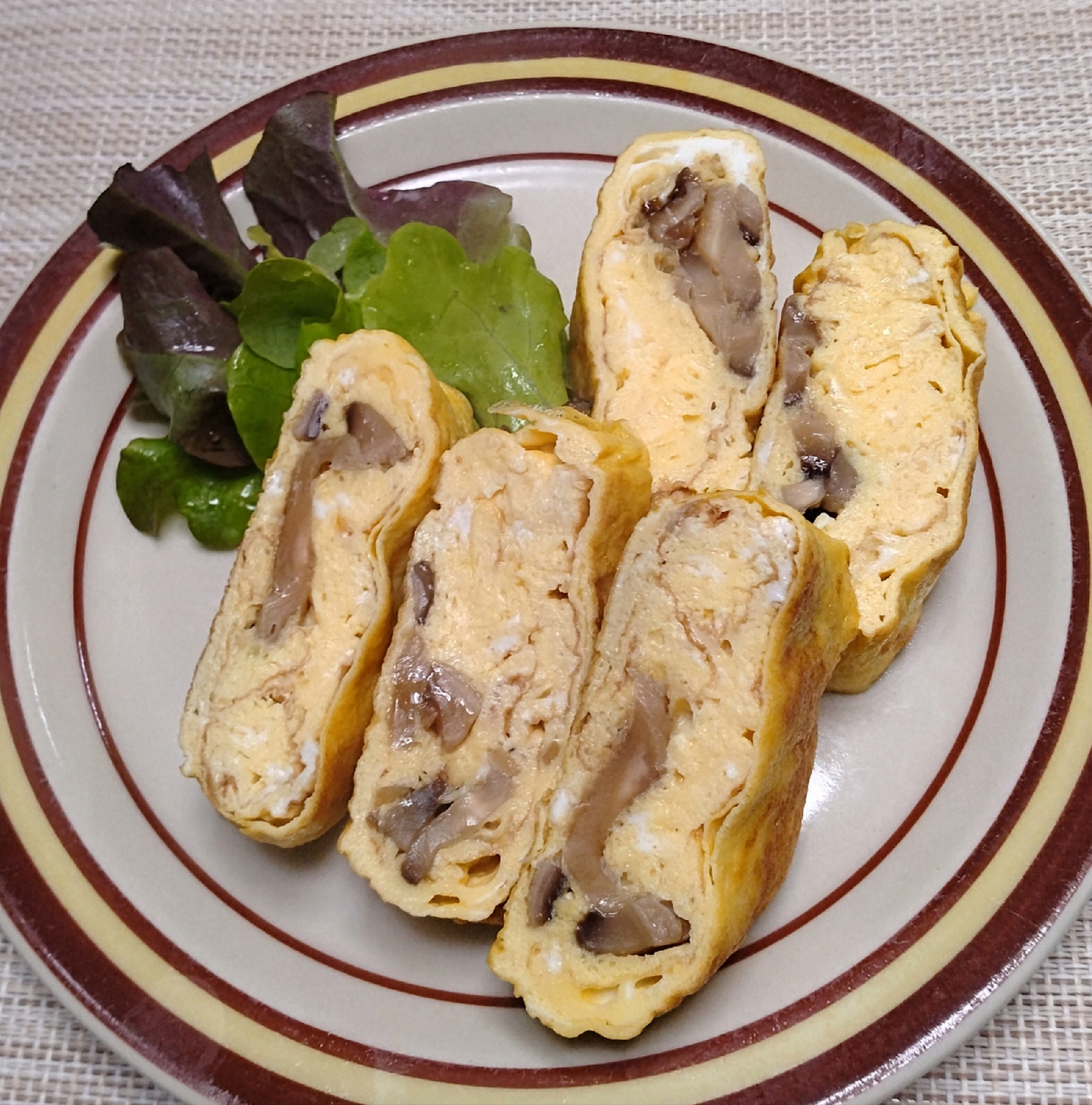 甘辛椎茸入り、厚焼き玉子