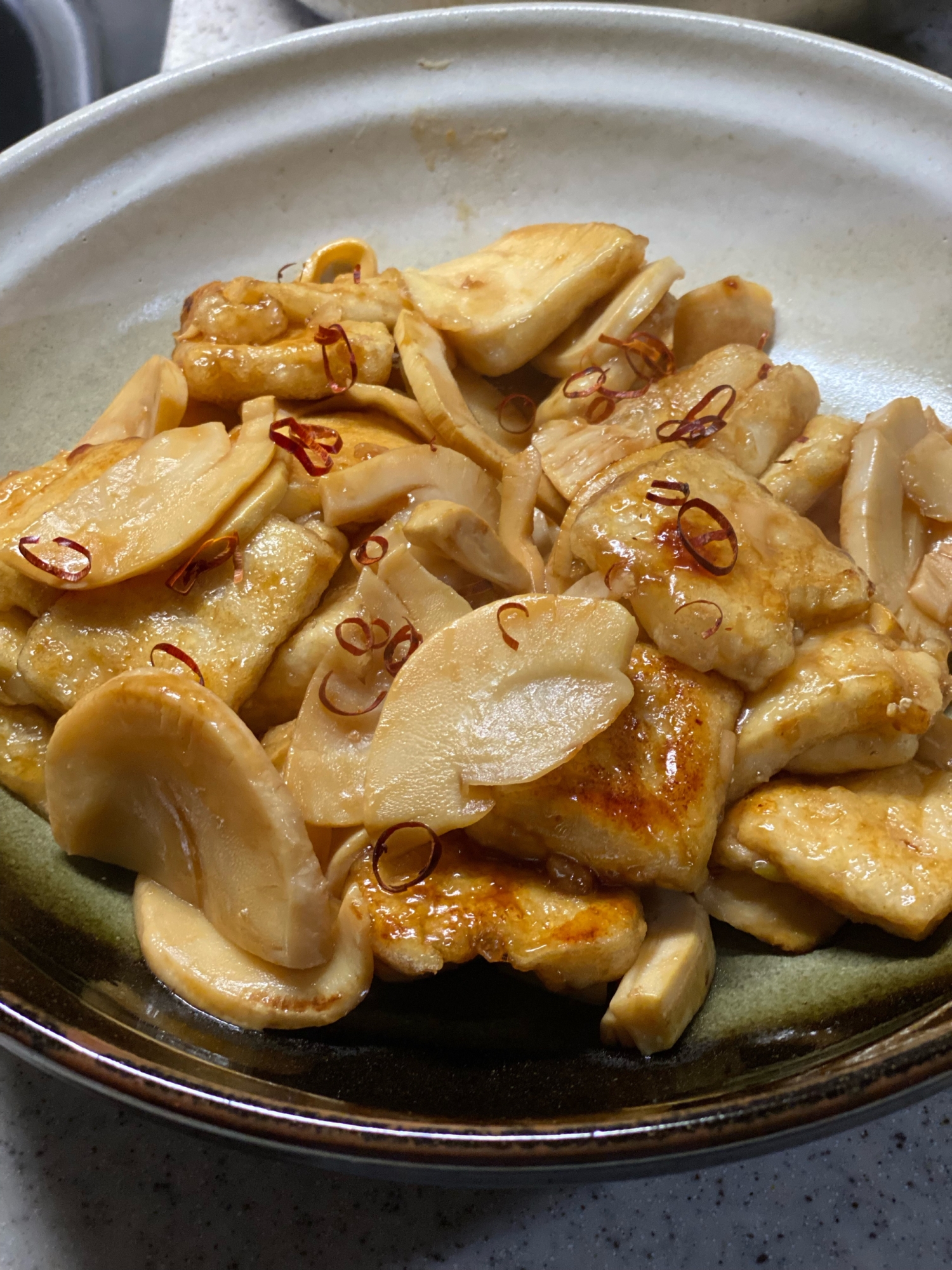 たけのこと高野豆腐の中華風炒め