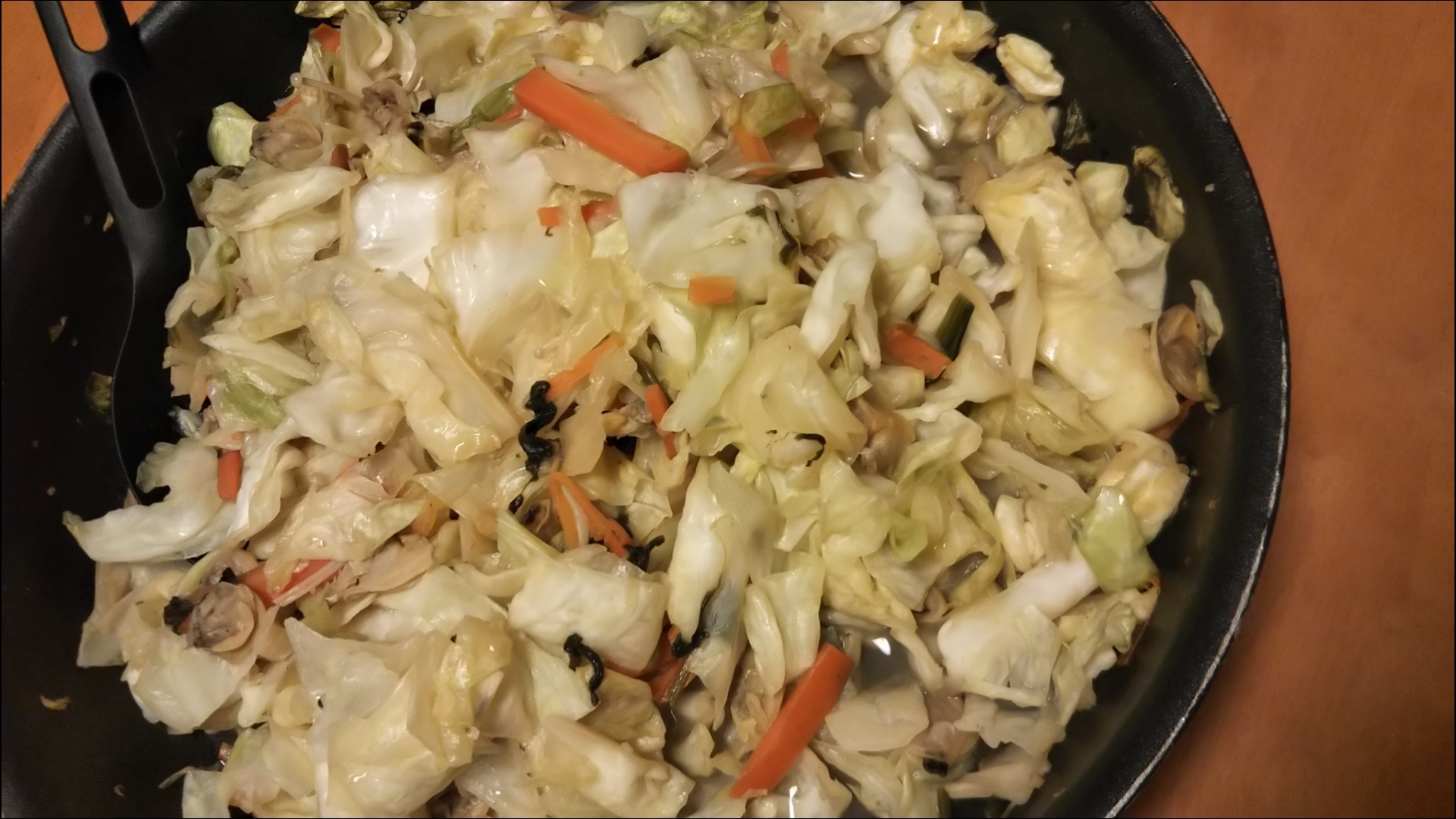 シーフードミックスの野菜炒め