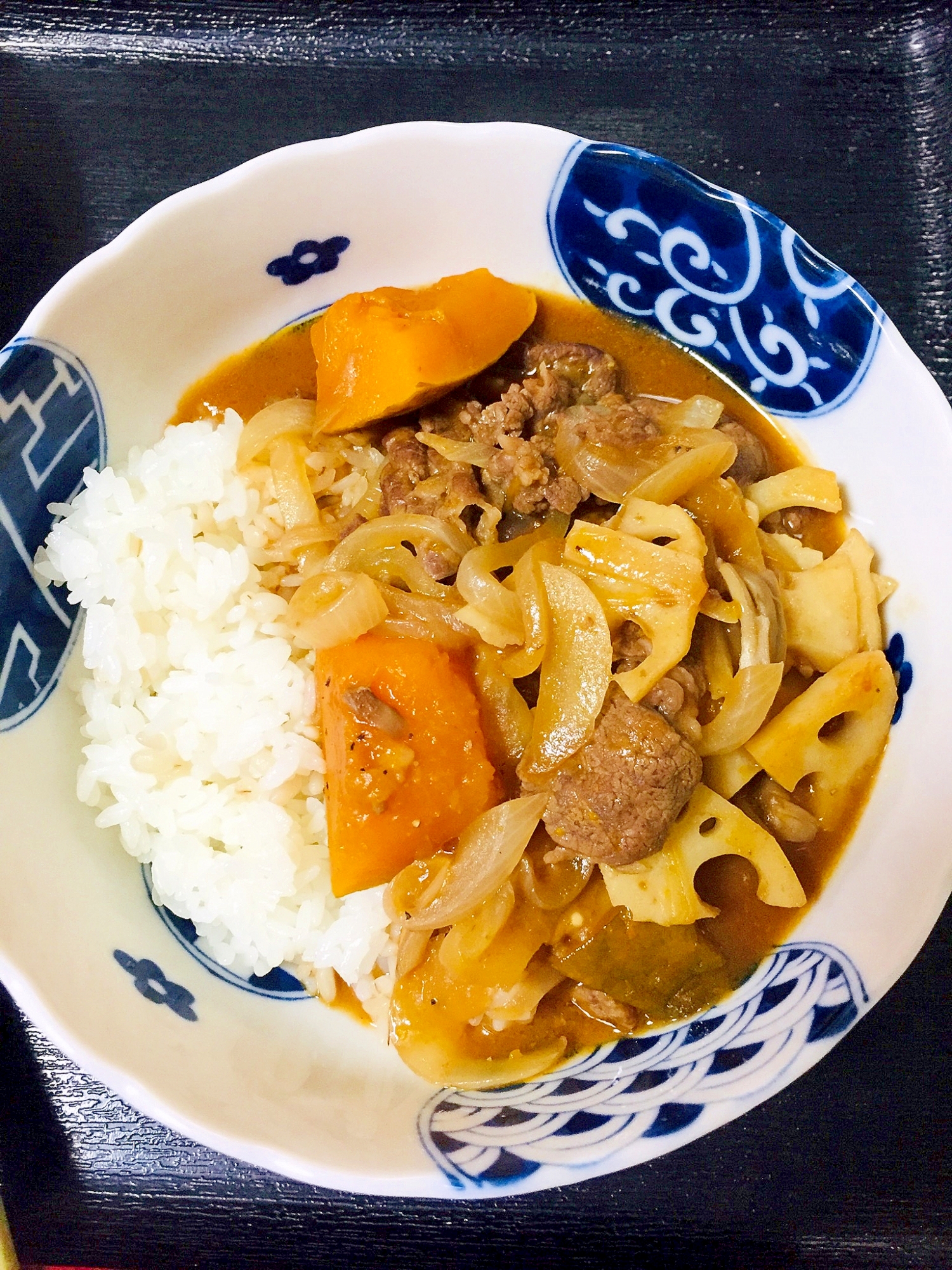 レンコンとかぼちゃと舞茸のハヤシライス