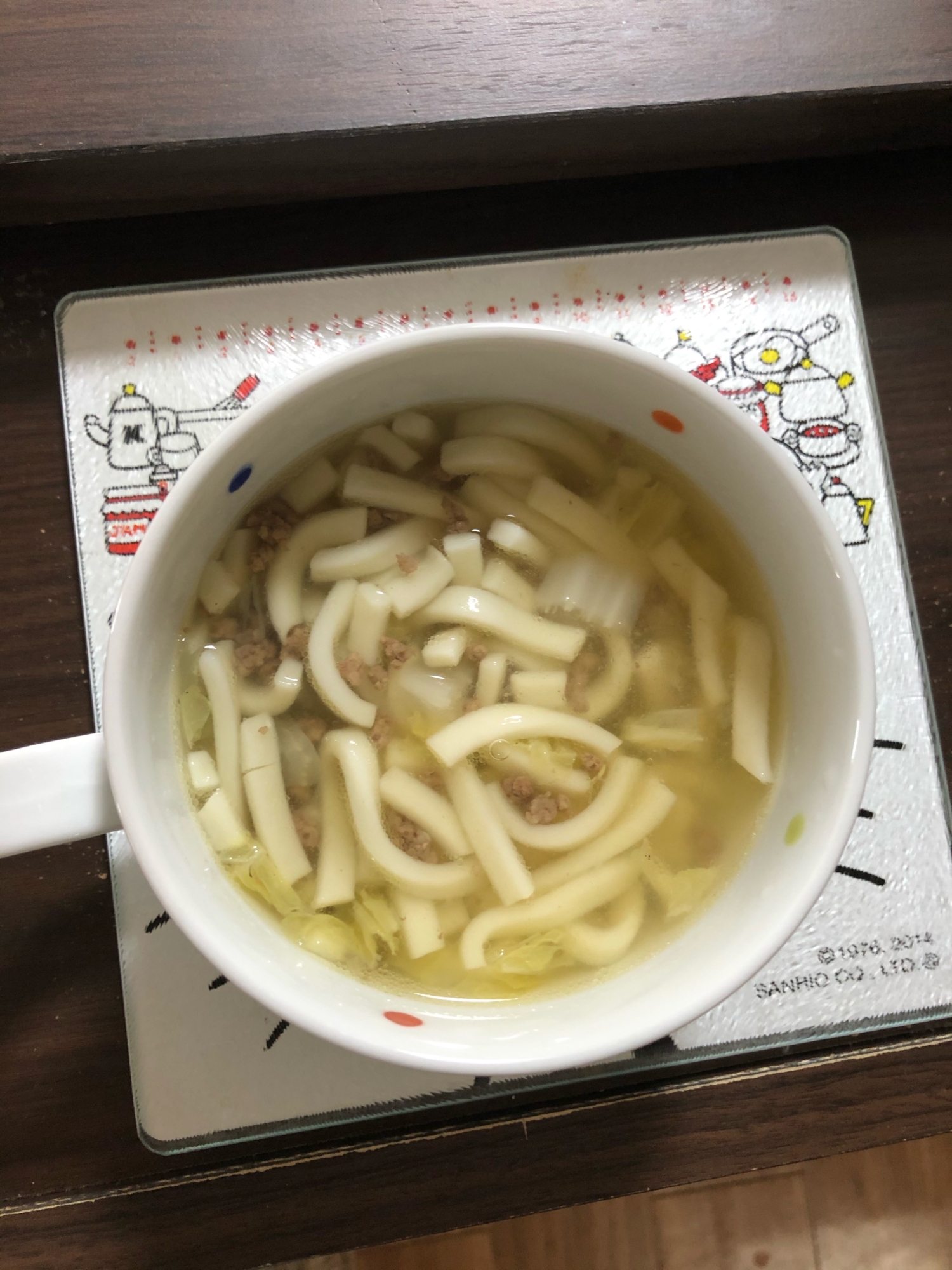 幼児食　白菜と牛そぼろうどん