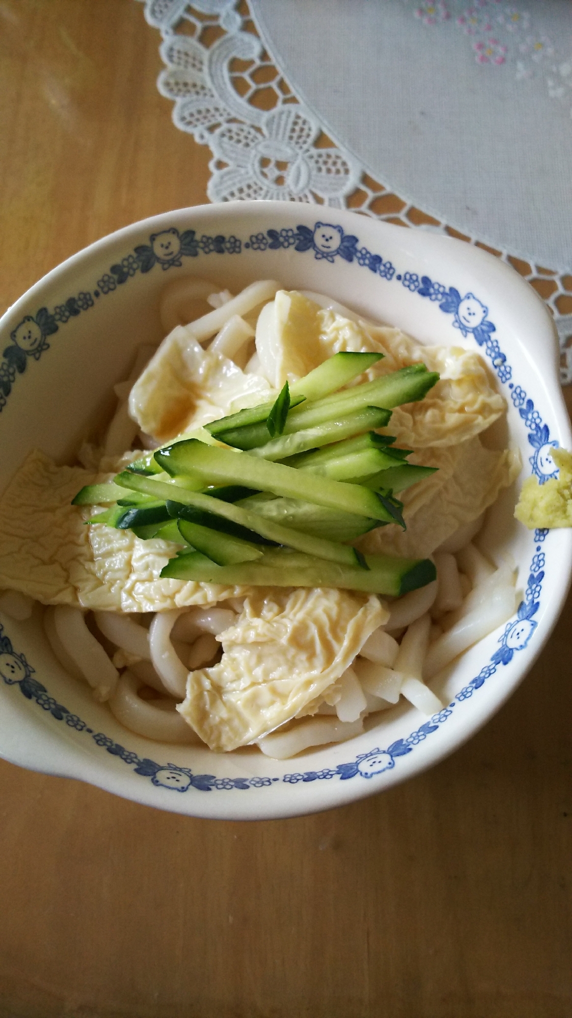 きゅうりと湯葉のうどん