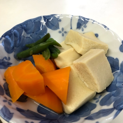 小鉢レシピ◇ひと口高野豆腐と人参の含め煮