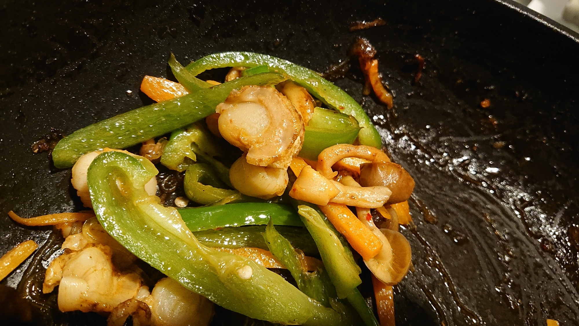 ベビーホタテと野菜のソース炒め