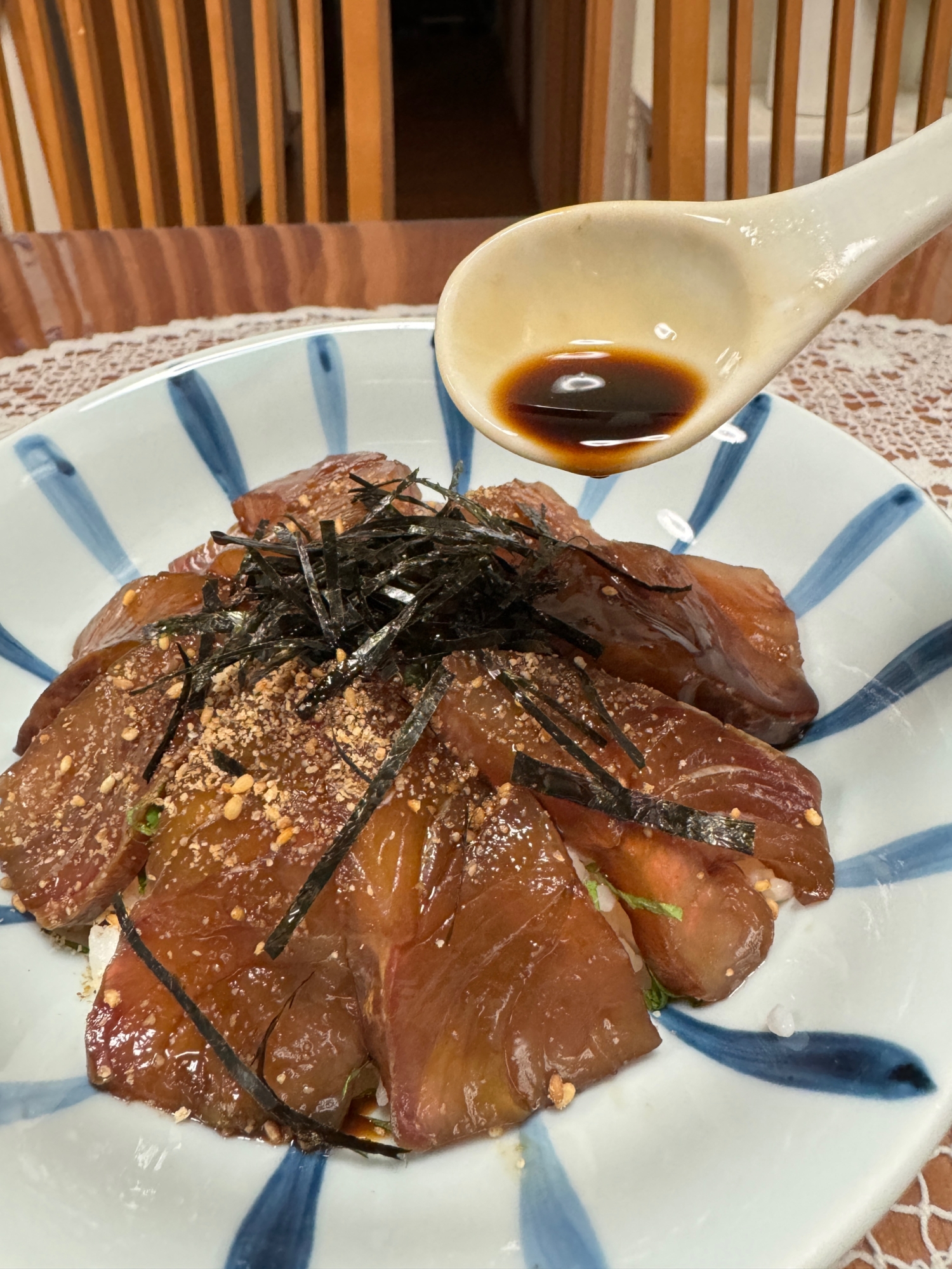 まろやかな旨み❗️脂がのったカンパチの☆漬け丼