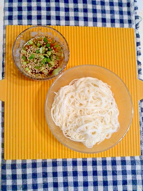 海苔つけ汁の素麺♪