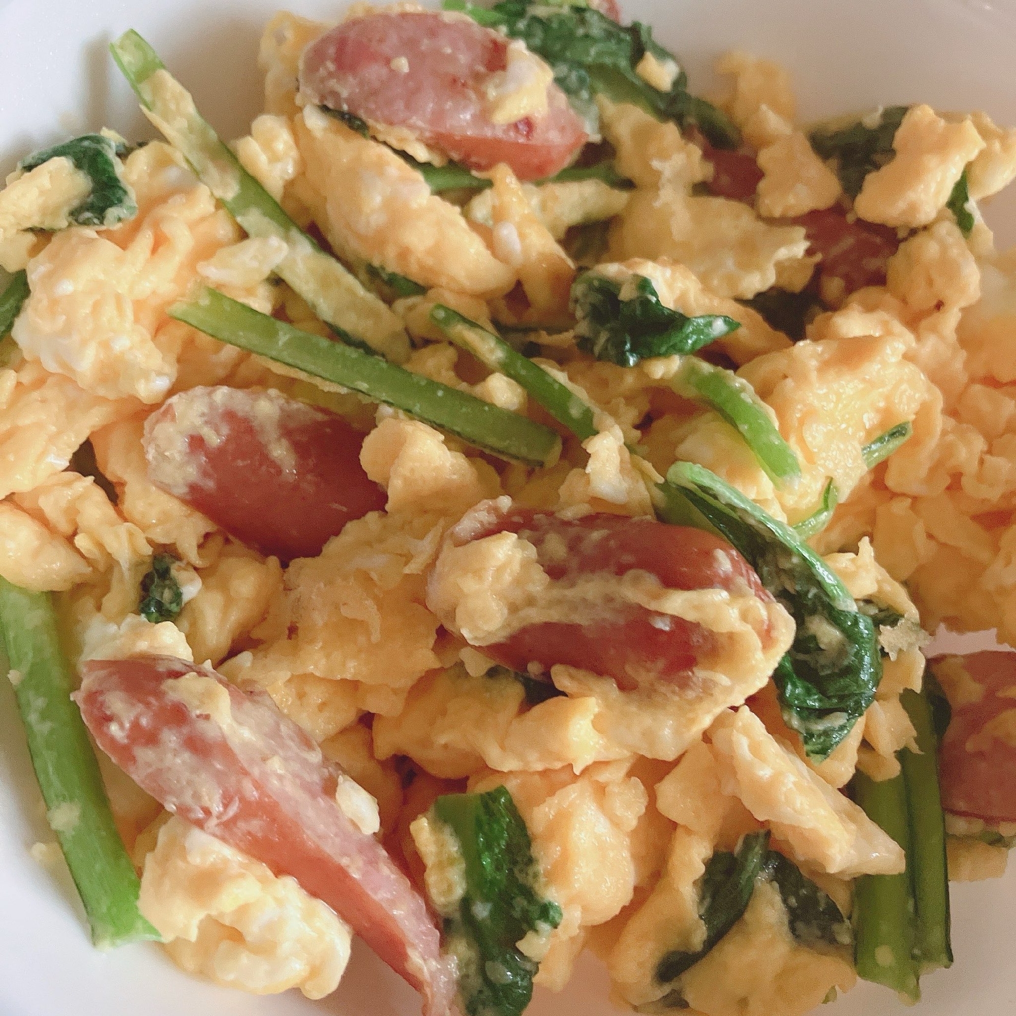 ◎ウインナーと小松菜の卵炒め