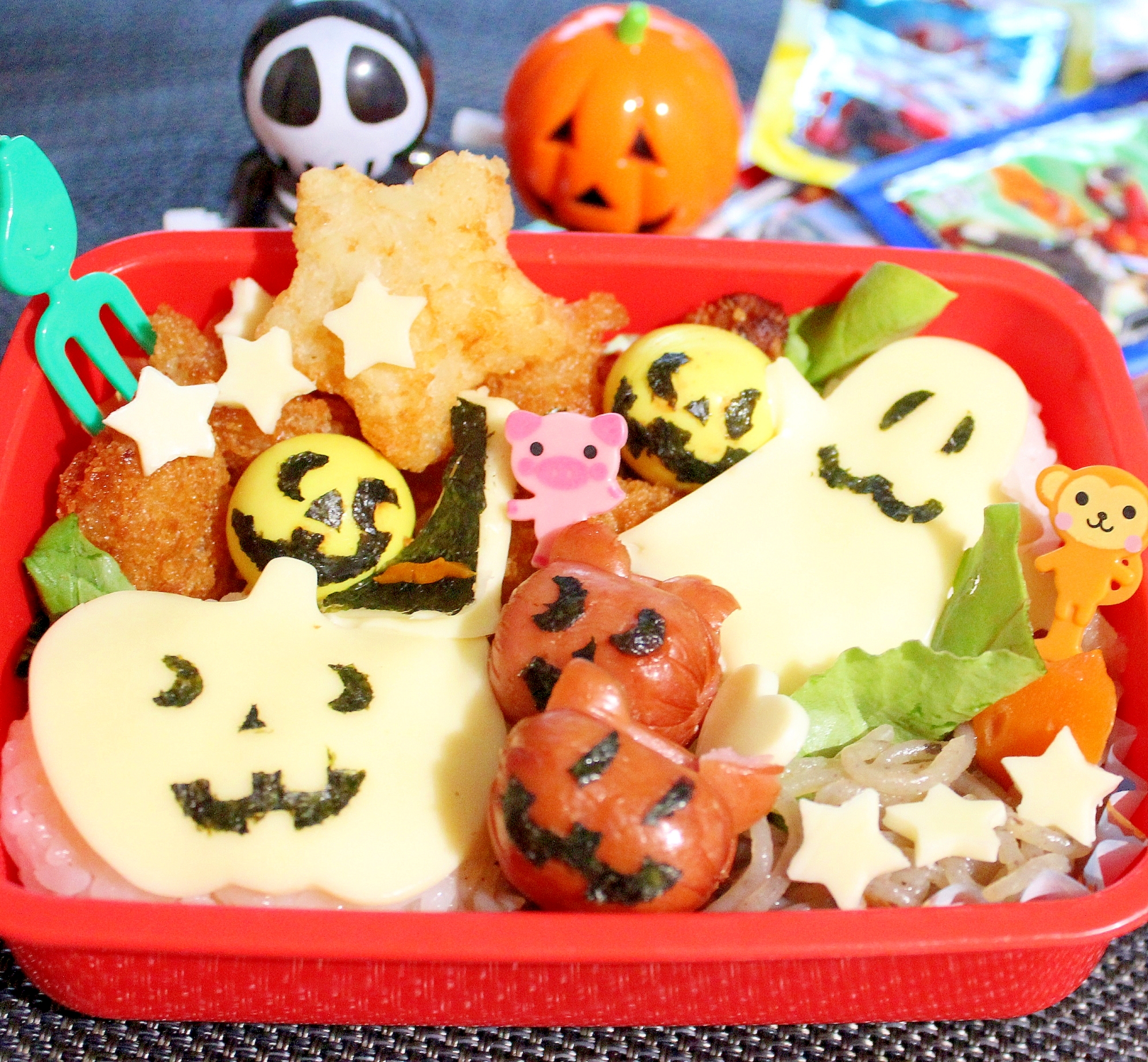 チーズ大好き長男に ハロウィンの簡単キャラ弁 レシピ 作り方 By ラムちゃん1224 楽天レシピ