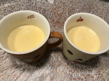 ジャムの瓶がなかったのでマグカップで代用しました。
初めて手作りプリン作ったのですが家にある材料でこんなにおいしいプリンができるなんて感動です！！