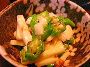 おくらと長芋の簡単ポン酢和え