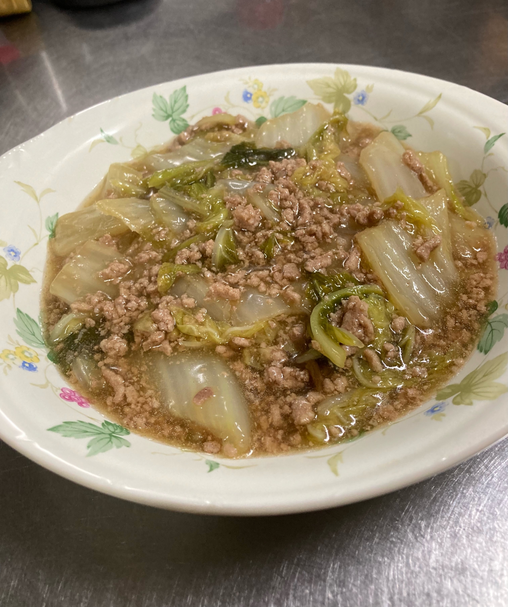 白菜のひき肉炒め