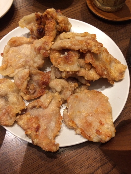 旦那作！竜田揚げ、豚肉でもおいしいんですね♡また食べたいです♡