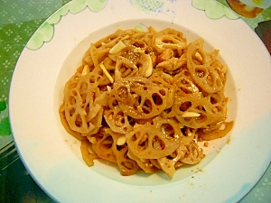 蓮根と豚肉の胡麻風炒め