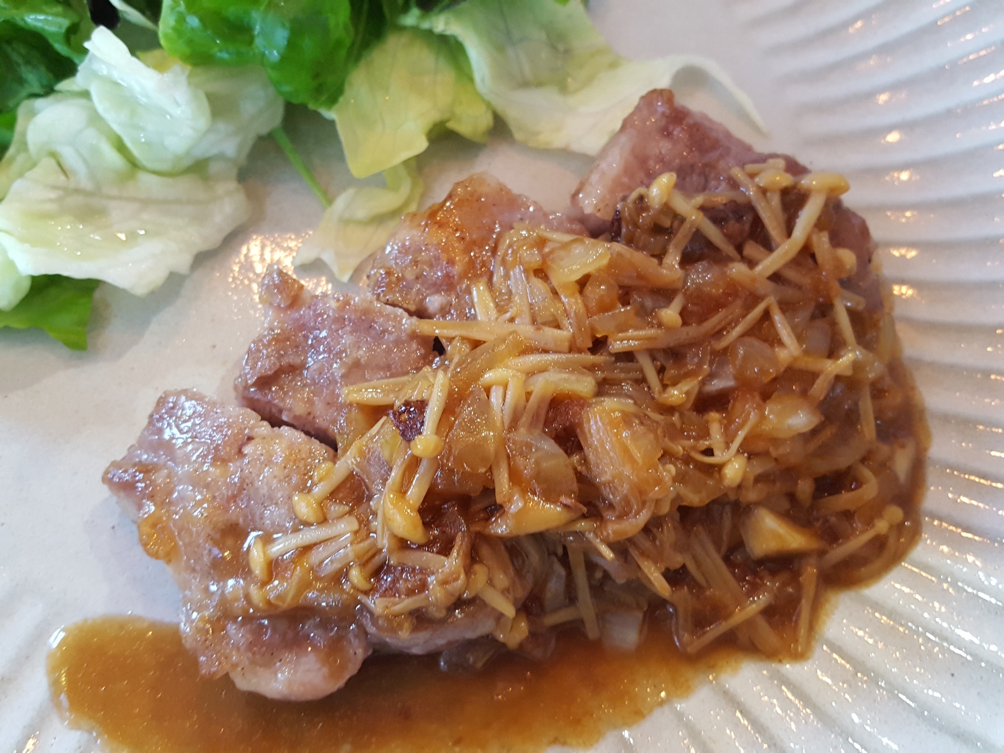 ポークソテーのえのきソースがけ レシピ 作り方 By 農家の嫁 楽天レシピ