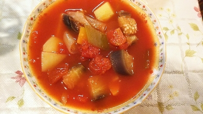 美味しく煮込んで☆茄子と玉ねぎのトマトスープ