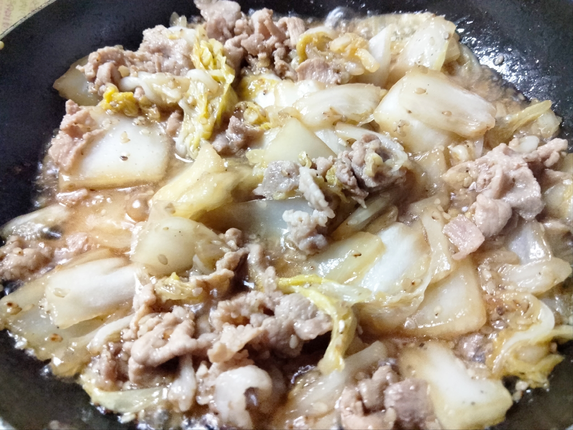 豚肉白菜ごま和風炒め
