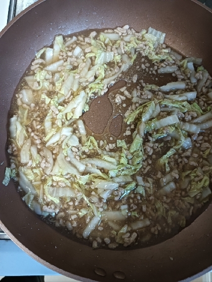 厚揚げと白菜の旨みそぼろあんかけ♪