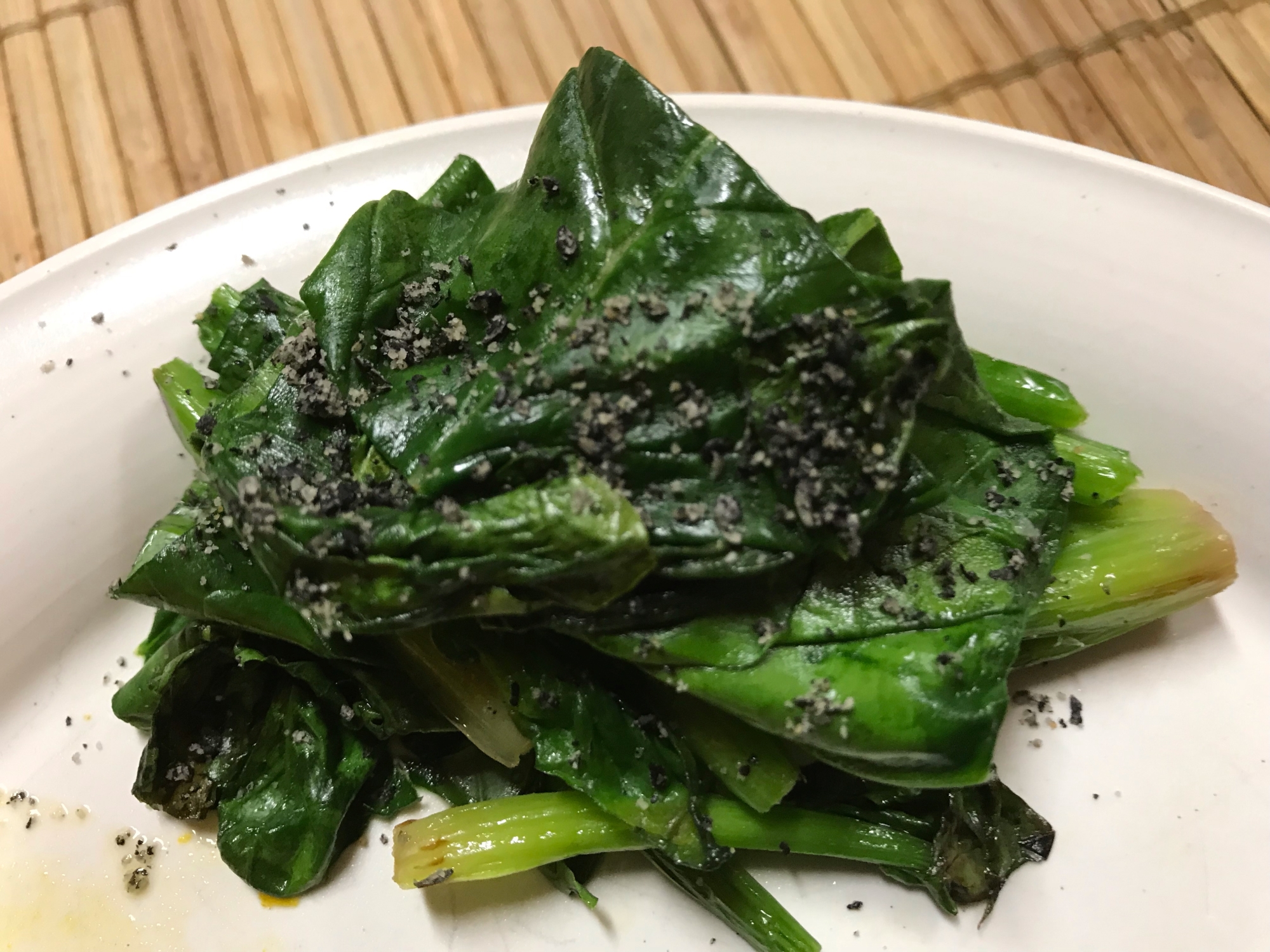 ほうれん草のバター醤油炒め