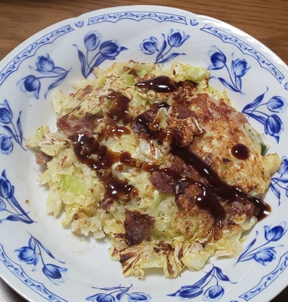 オクラとキャベツのお好み焼き☆ヘルシー