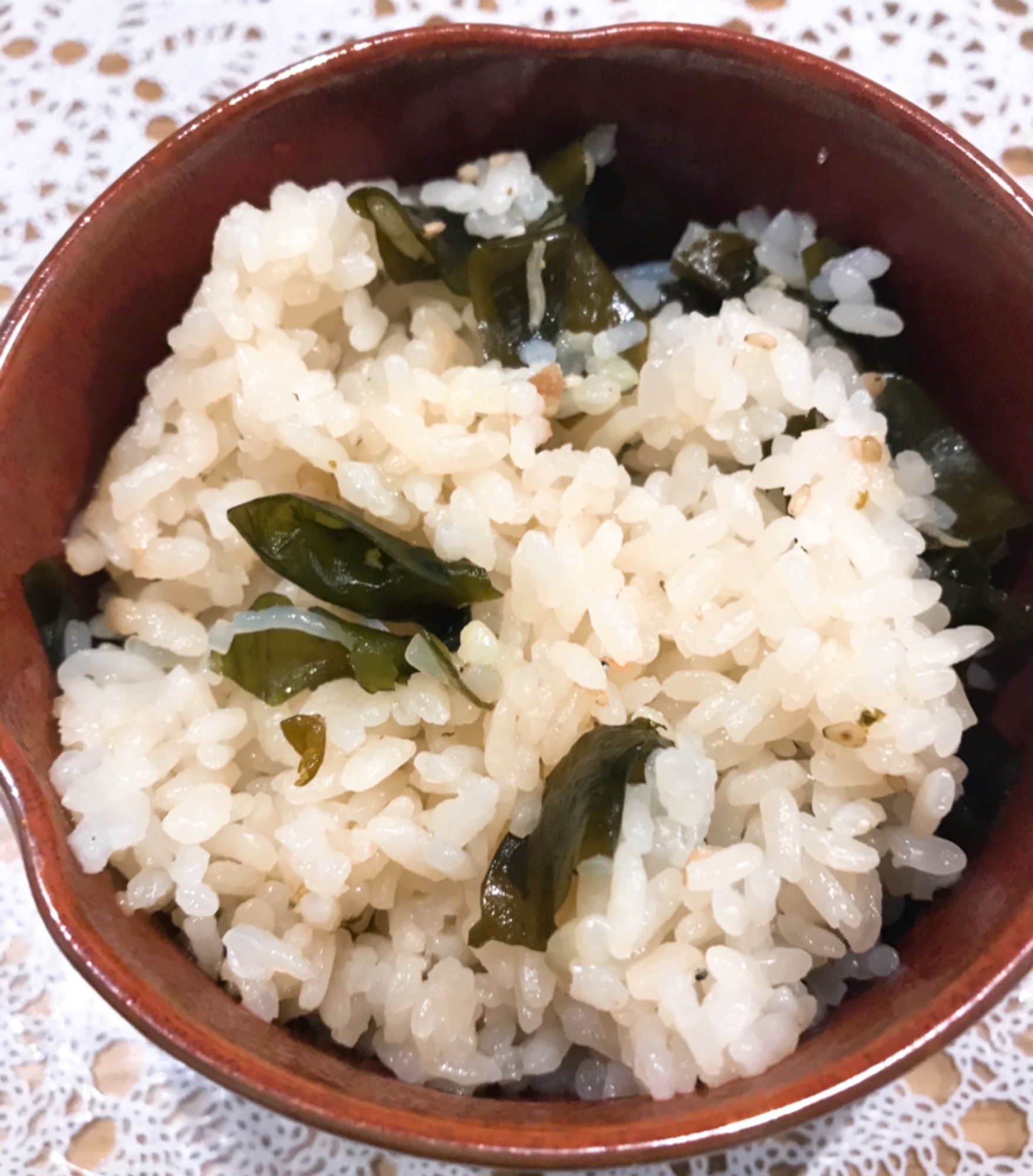 お出汁で簡単！わかめご飯♪