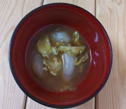 キャベツと新玉ねぎの味噌汁