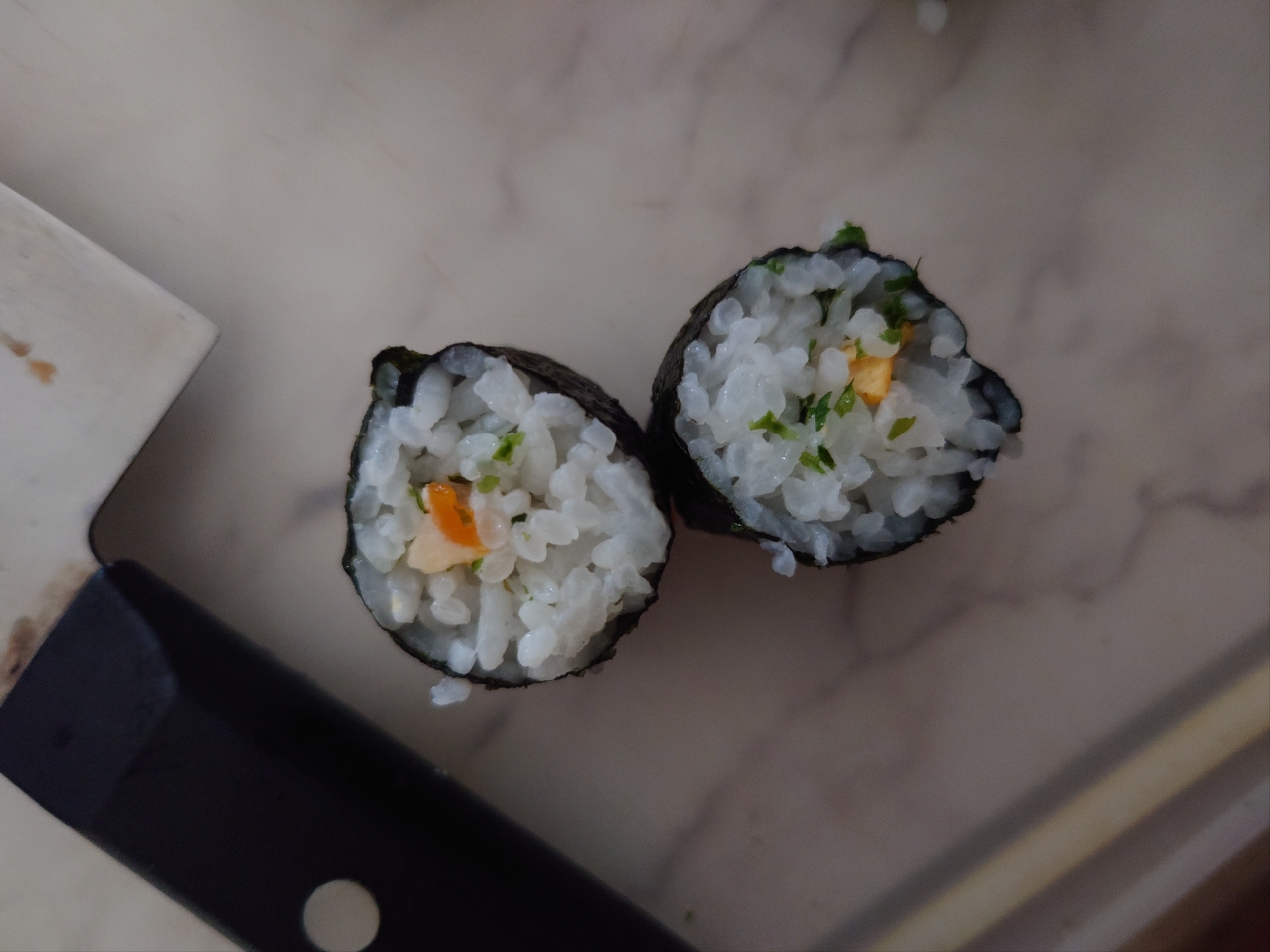 わさび菜と海苔の卵海苔巻き