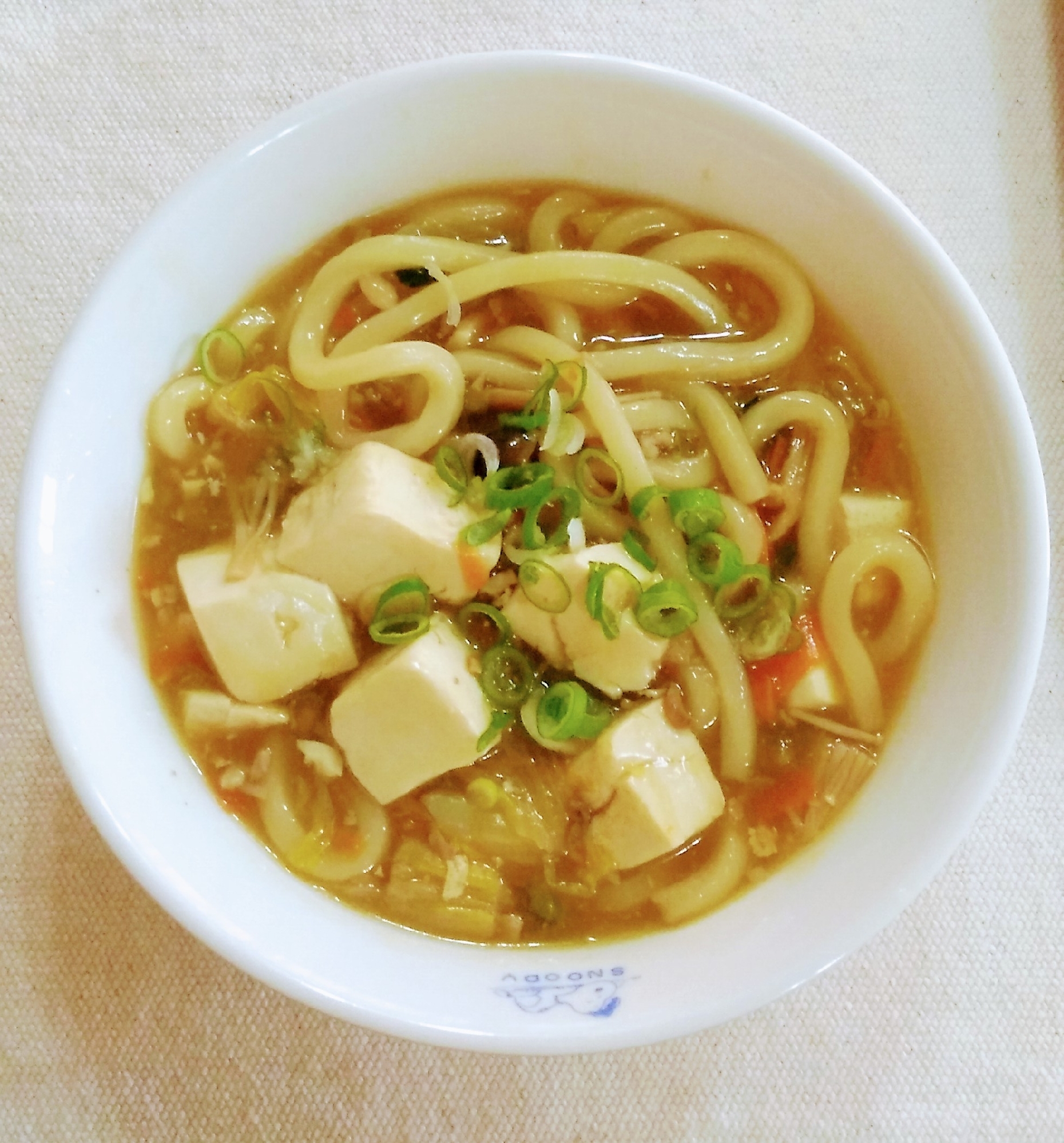 ひき肉 白菜 豆腐の煮込みうどん